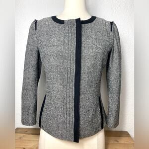 Elie Tahari Tweed Blazer, Sz 2, Academia Whimsigoth Officecore Office Siren